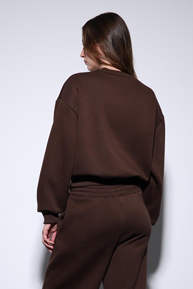 Kahve Basic Kadın Sweatshirt - 7