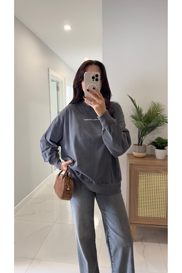 Kuff Antrasit Oversıze Sweat - 4