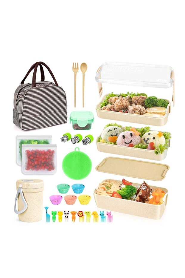 27 صندوق بينتو، مجموعة صناديق بينتو، مجموعة صناديق بينتو قابلة للتكديس 3 في 1 - 1