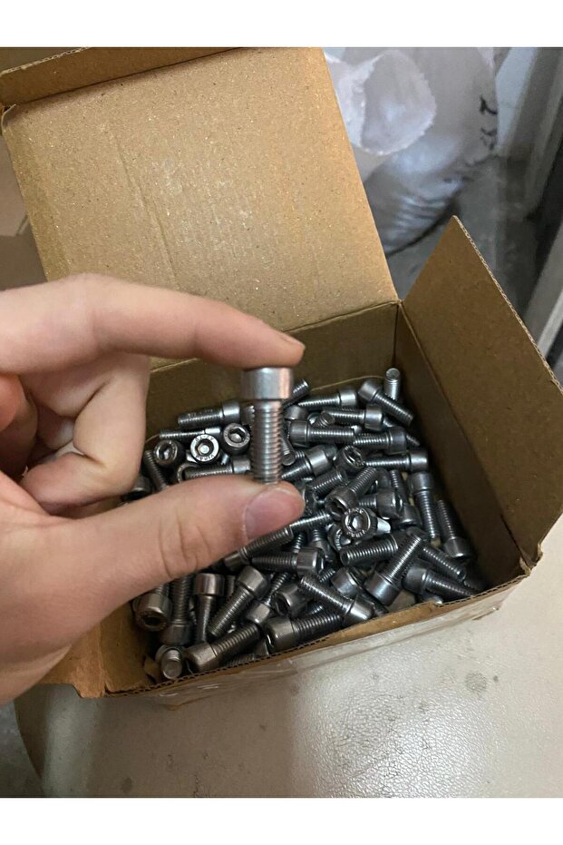 10 adet paslanmaz m8x12 imbus başlı civata - 3