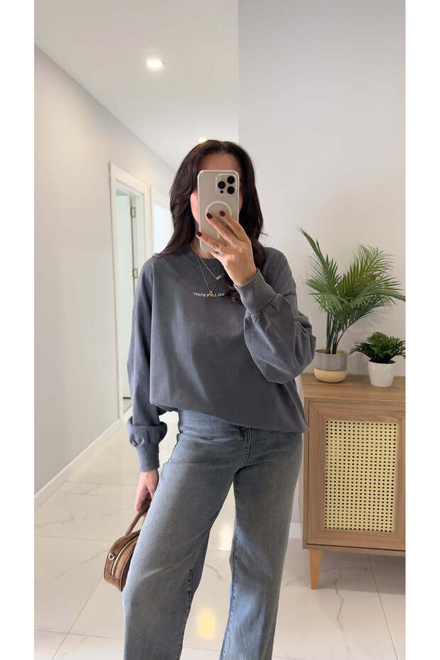 Kuff Antrasit Oversıze Sweat - 3
