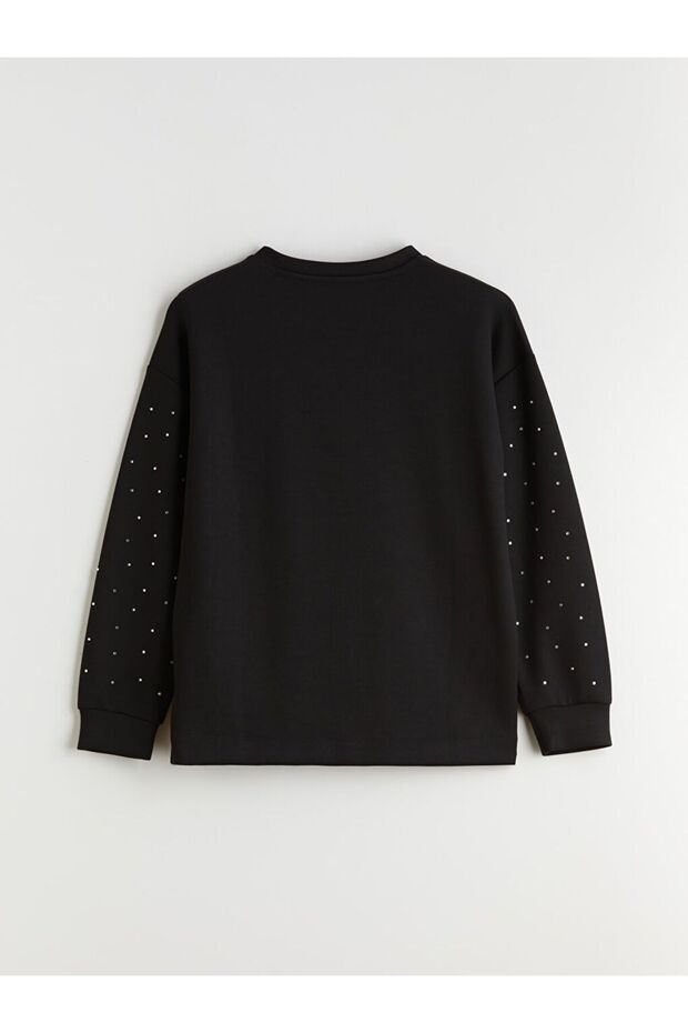 LCWAIKIKI Basic Taşlı Oversize Kadın Sweatshirt Tunik - 8