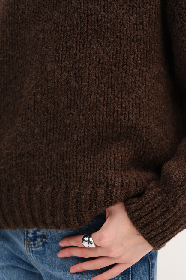 Bisiklet Yaka Basic Triko Kazak K251091 - 4