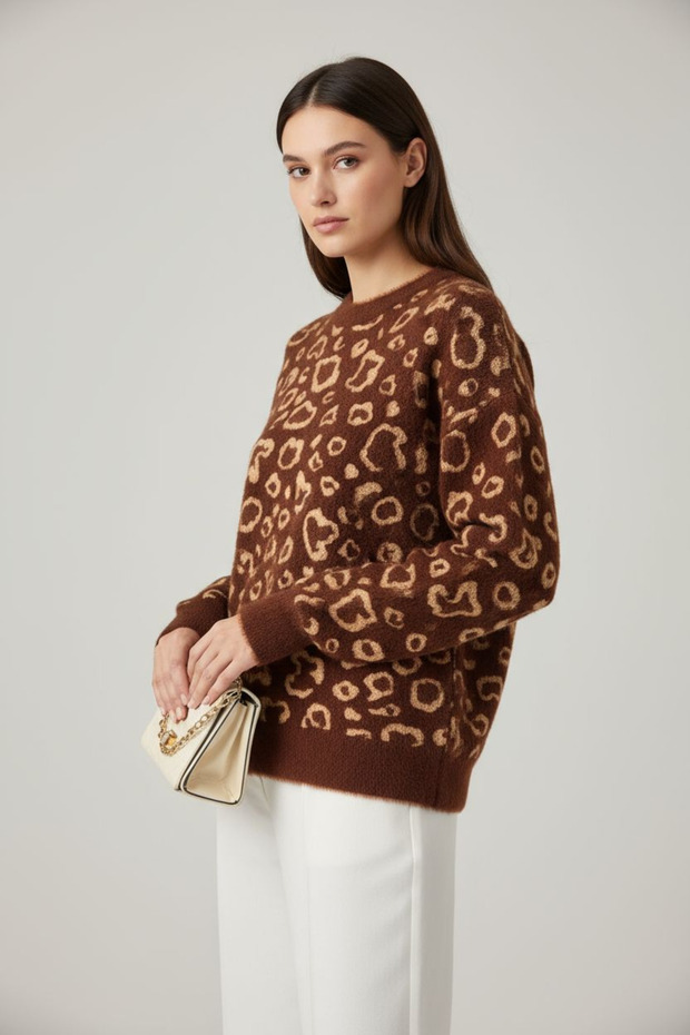 سترة ناعمة بنمط الفهد - 5