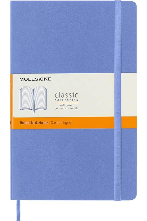 Moleskine Classic Notebook Large Ruled Hydrangea Blue Soft Cover 5 X 825