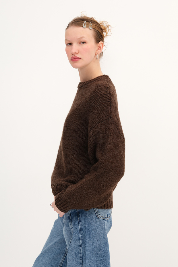 Bisiklet Yaka Basic Triko Kazak K251091 - 2