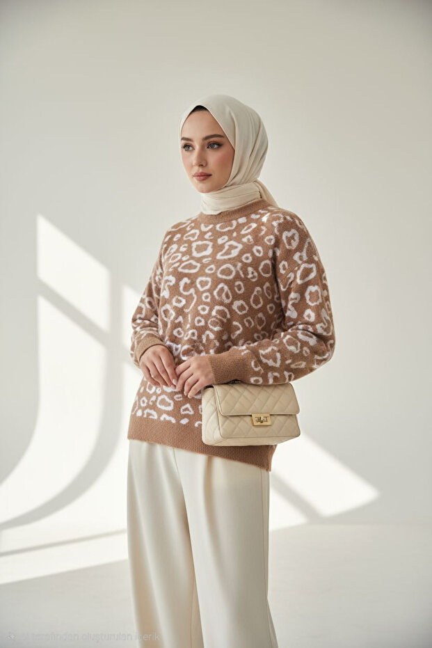 Leopard pattern soft sweater - 5