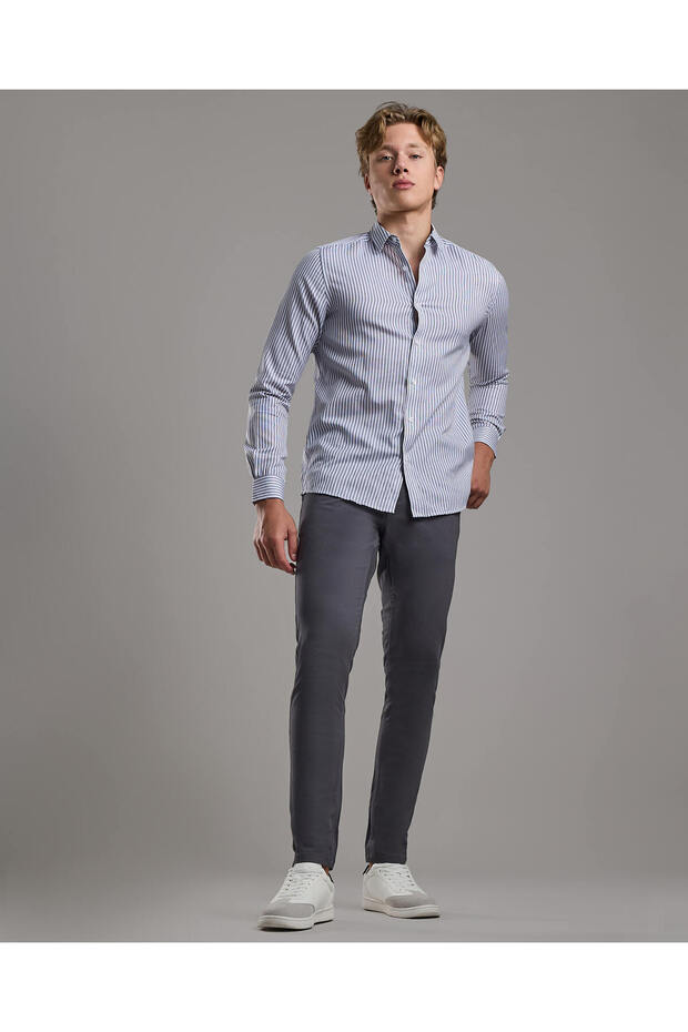 Solid Relaxed Fit Pants with Button Closure - 1