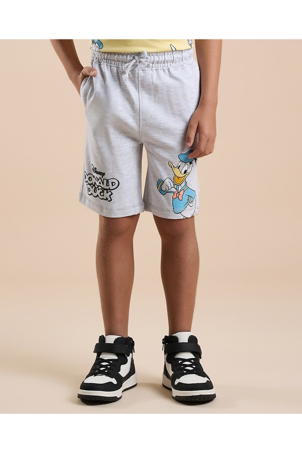 Donald Duck Print Sweatshorts with Drawstring Waist - 2
