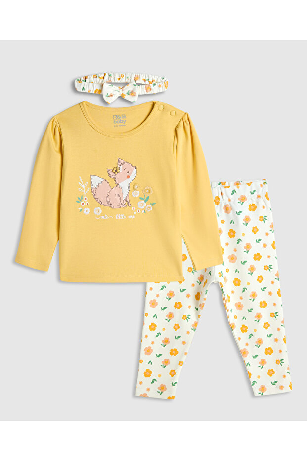 Printed Clothing Set with Headband