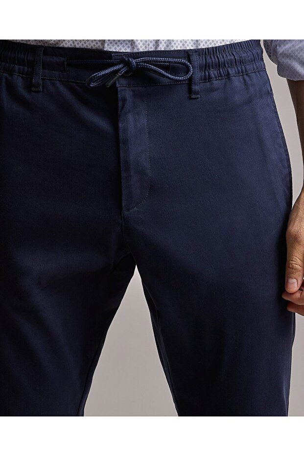 Solid Jogger Pants with Drawstring Waist - 5