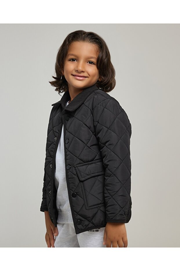 سترة مبطنة مع إغلاق بأزرار - 4