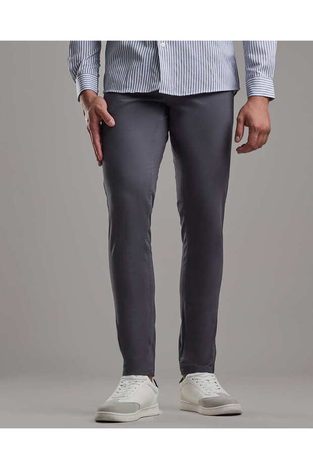 Solid Relaxed Fit Pants with Button Closure - 2
