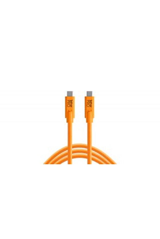 كابل TetherPro USB-C إلى USB-C بطول 15 قدمًا باللون البرتقالي - 1