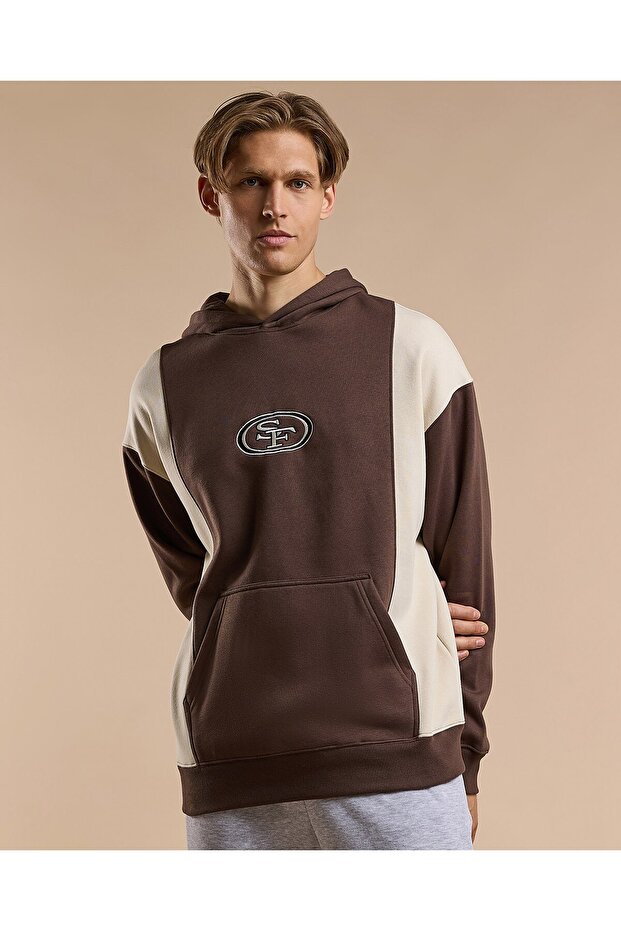 Color Block Hoodie with Long Sleeves