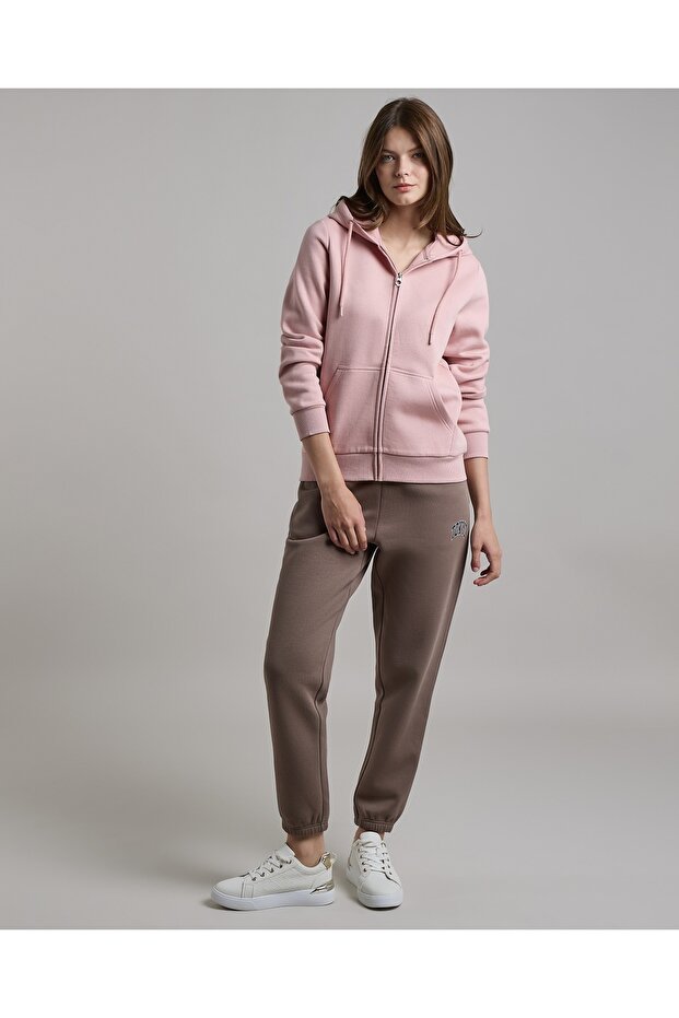 سترة سادة بغطاء رأس وسحاب للإغلاق - 2