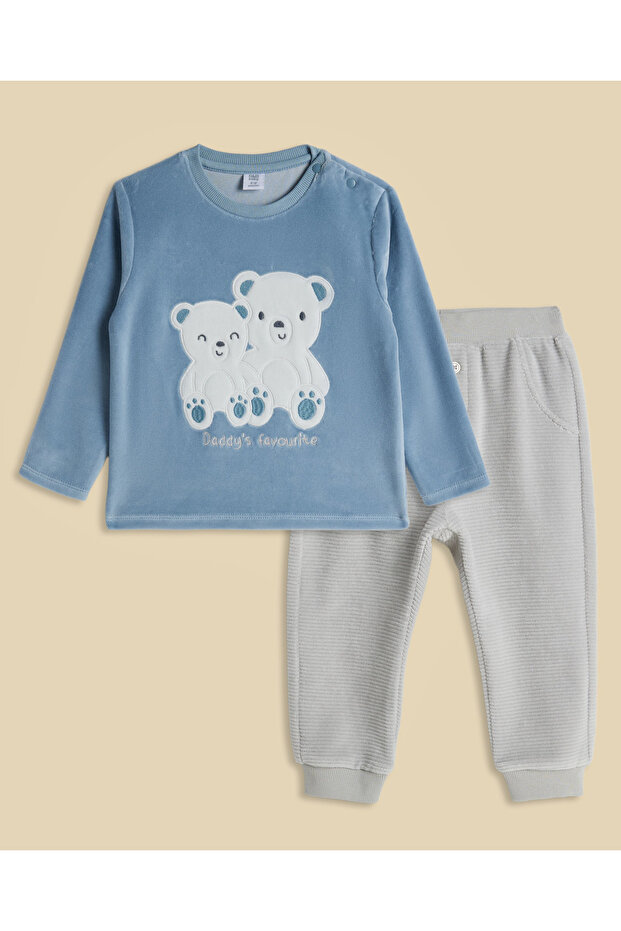 Appliqued Clothing Set with Headband