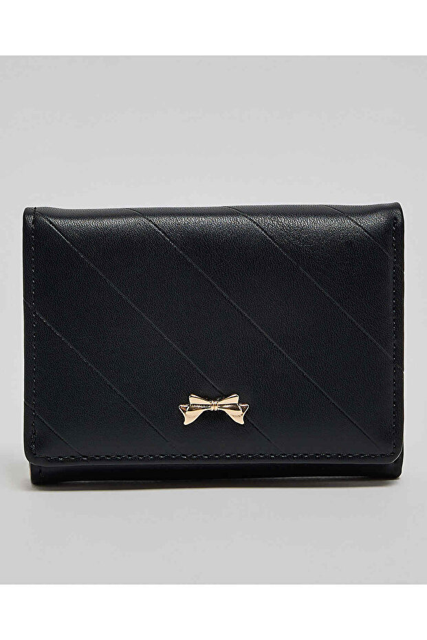 Black Women's Textured Tri-Fold Wallet