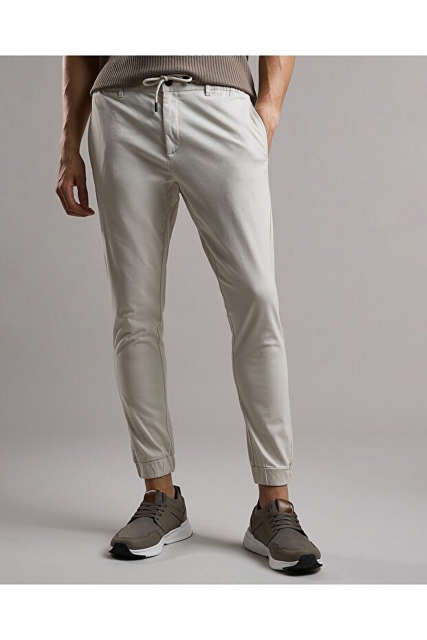 Solid Jogger Pants with Drawstring Waist - 2