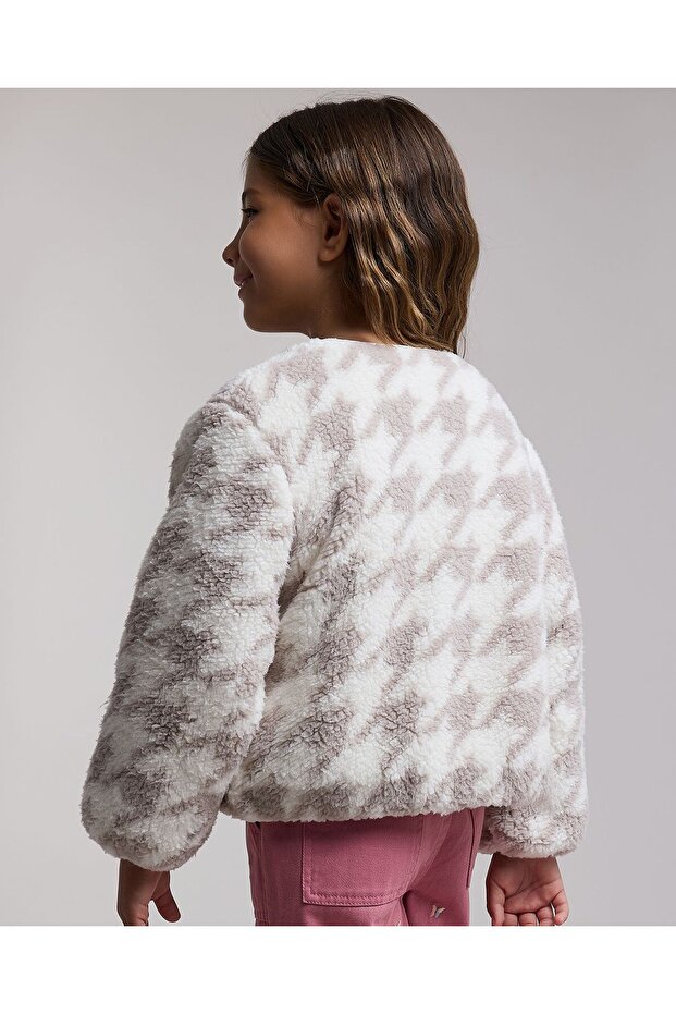 Patterned Jacket with Button Closure - 4