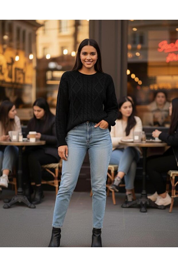 محبوك سترة تريكو منقوشة - 1