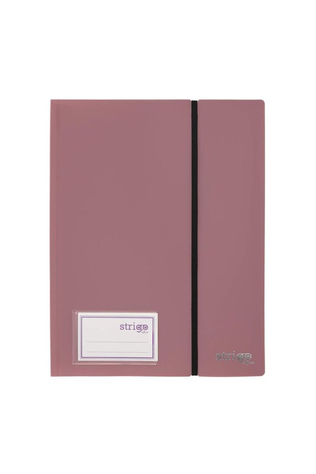 Pp a4 elastic folder, 30 protective sheets, dark pink sf092