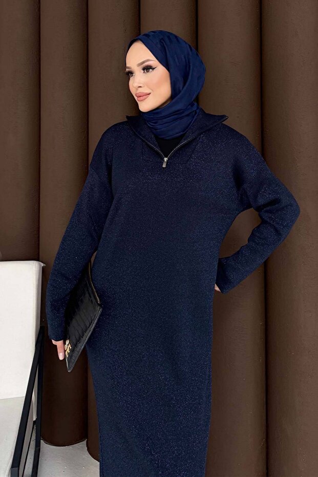 Simli Triko Elbise 32-7510 - 6