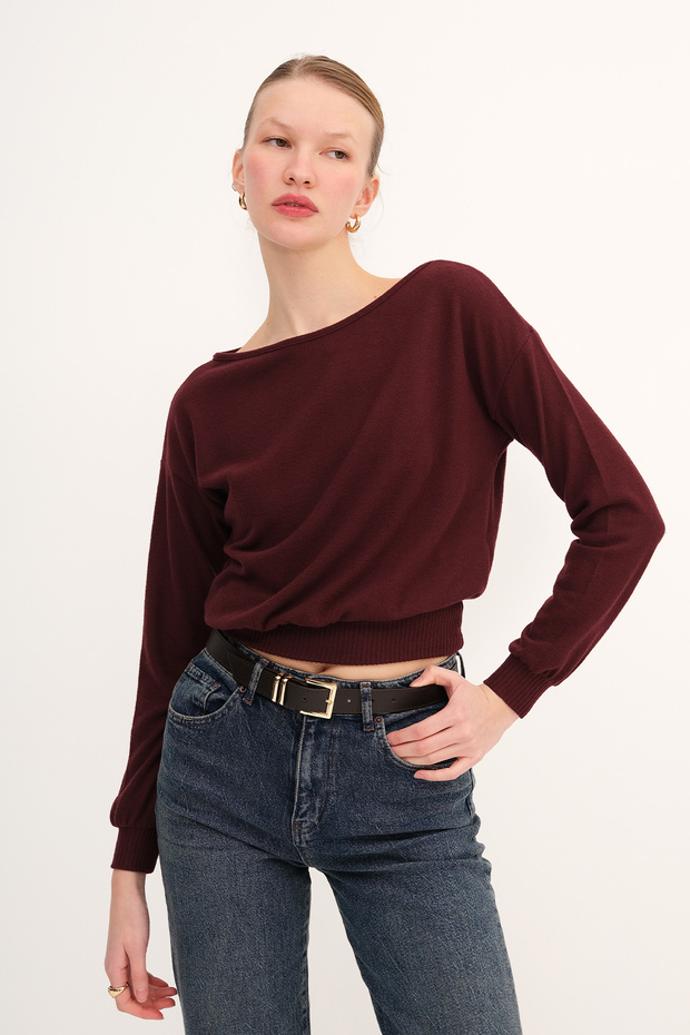 Kayık Yaka Basic Bluz B12260 - 6