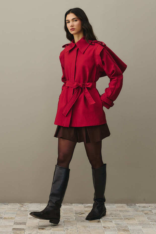 Epaulet Jacket Red - 8