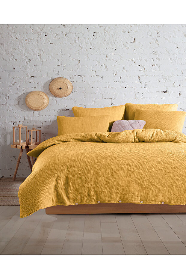 Premium 100% Cotton Single Muslin Duvet Cover Set 160X220 cm