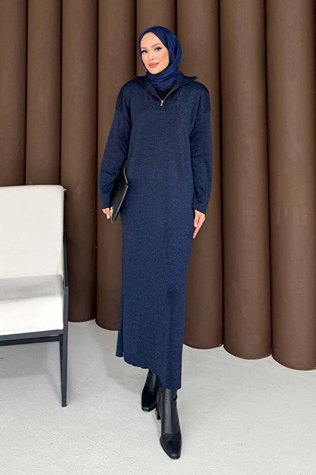 Simli Triko Elbise 32-7510 - 1