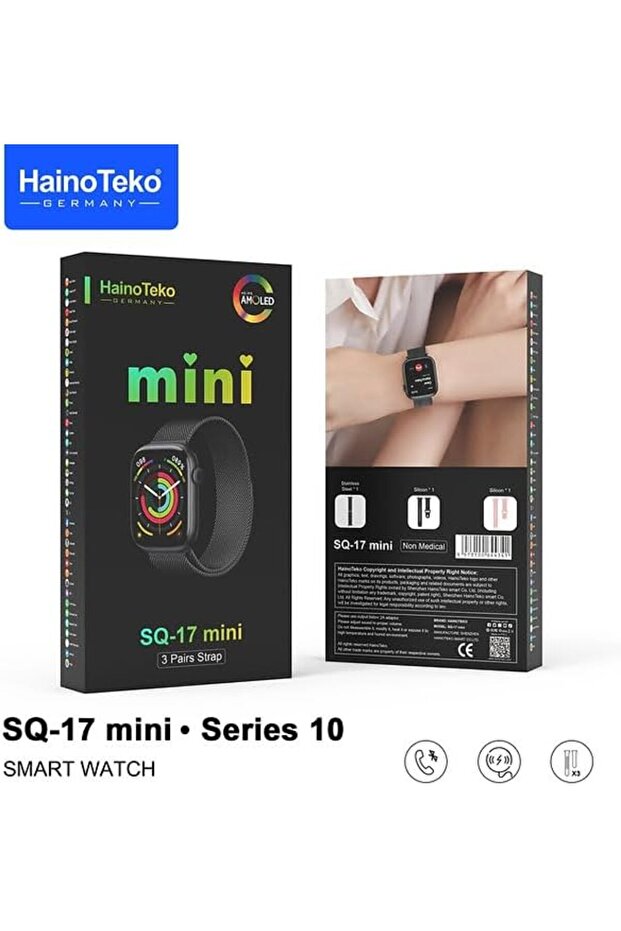 SQ17 Smart Watch with AMOLED Display 3 Pair Straps and Wireless Charger Designed for Ladie - 4