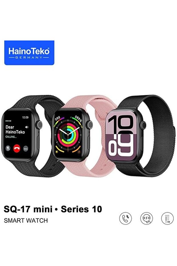 SQ17 Smart Watch with AMOLED Display 3 Pair Straps and Wireless Charger Designed for Ladie - 2