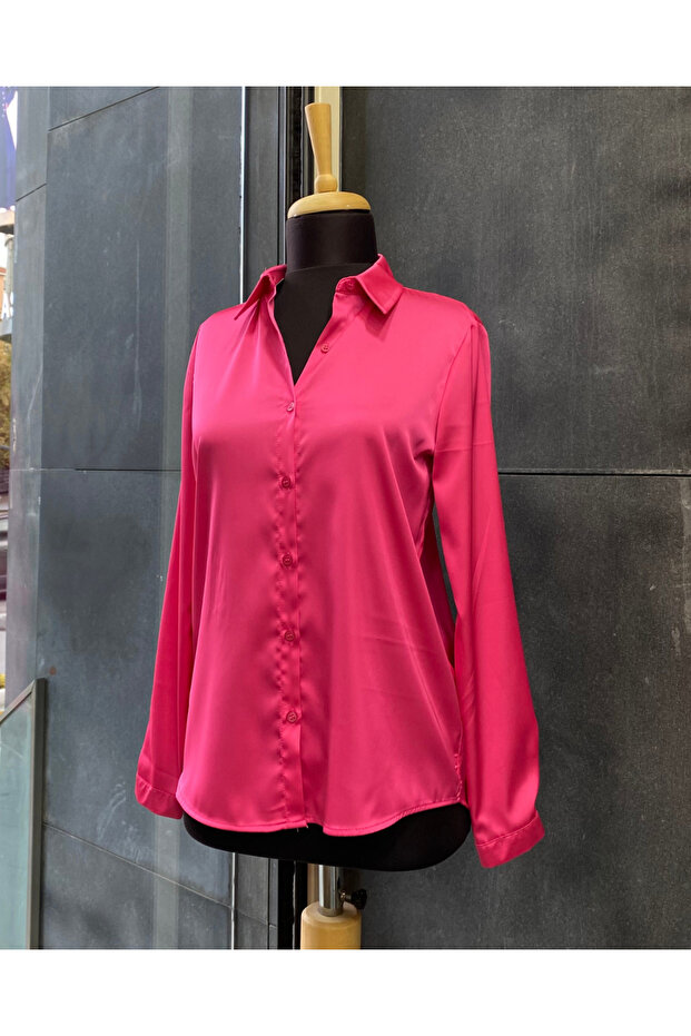 Saten Yüzeyli Fitted Gömlek - 6