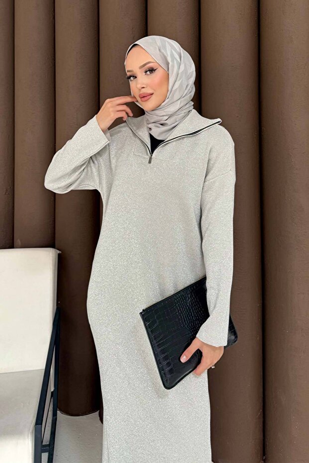 Simli Triko Elbise 32-7510 - 5