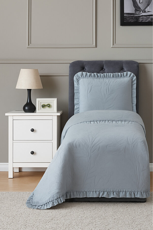 Madrid Fiber Filled Single Size 180X240 cm Bedspread Anthracite