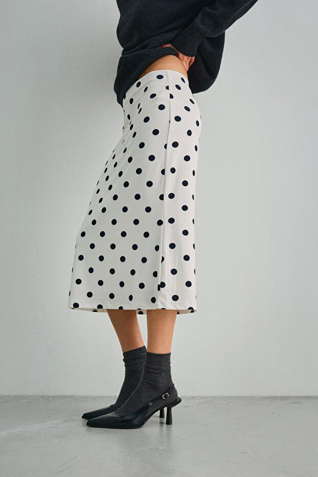 Baskılı midi etek - 4