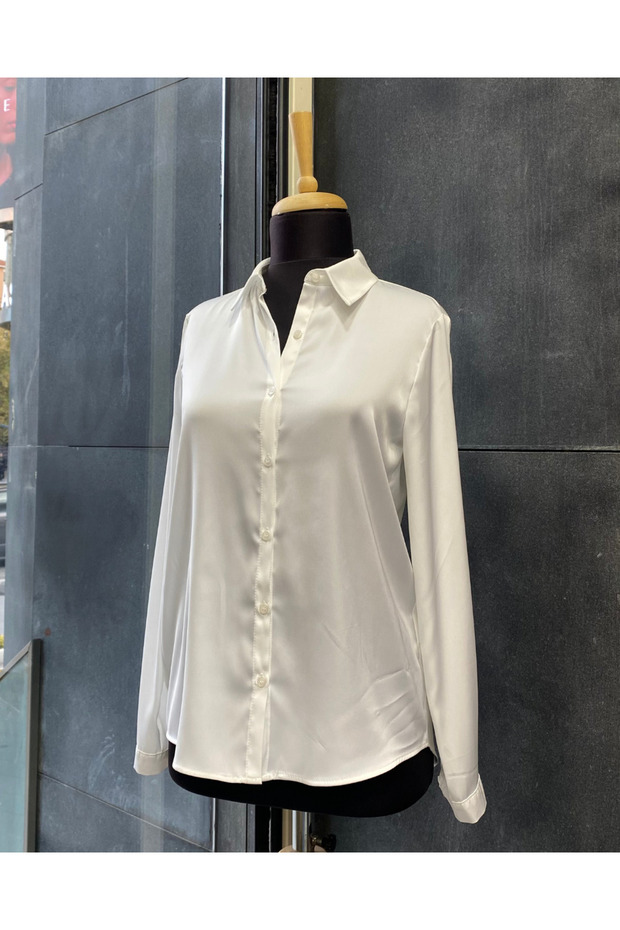 Saten Yüzeyli Fitted Gömlek - 4
