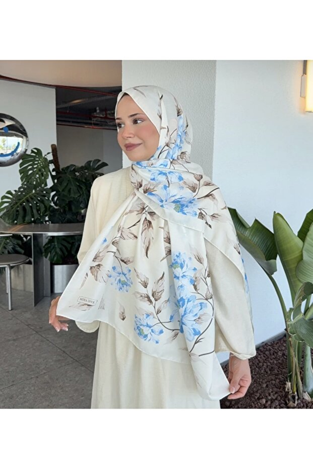 Mineleşarp Autumn Color Tones Soft Pattern Transition Cotton Shawl - 4