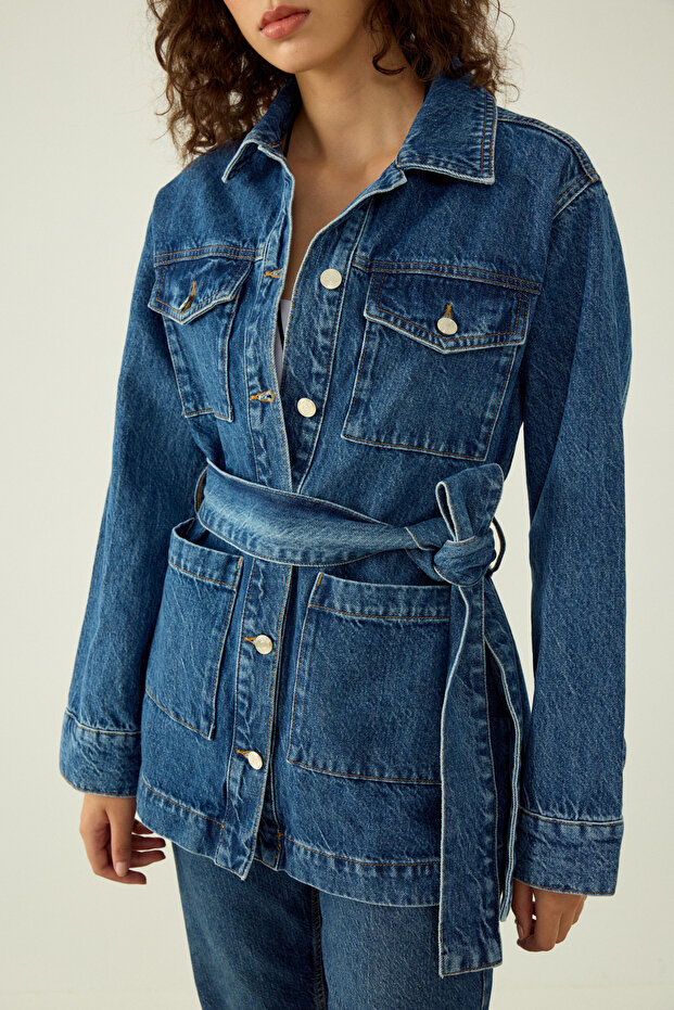 WRAP DENIM CEKET - 4