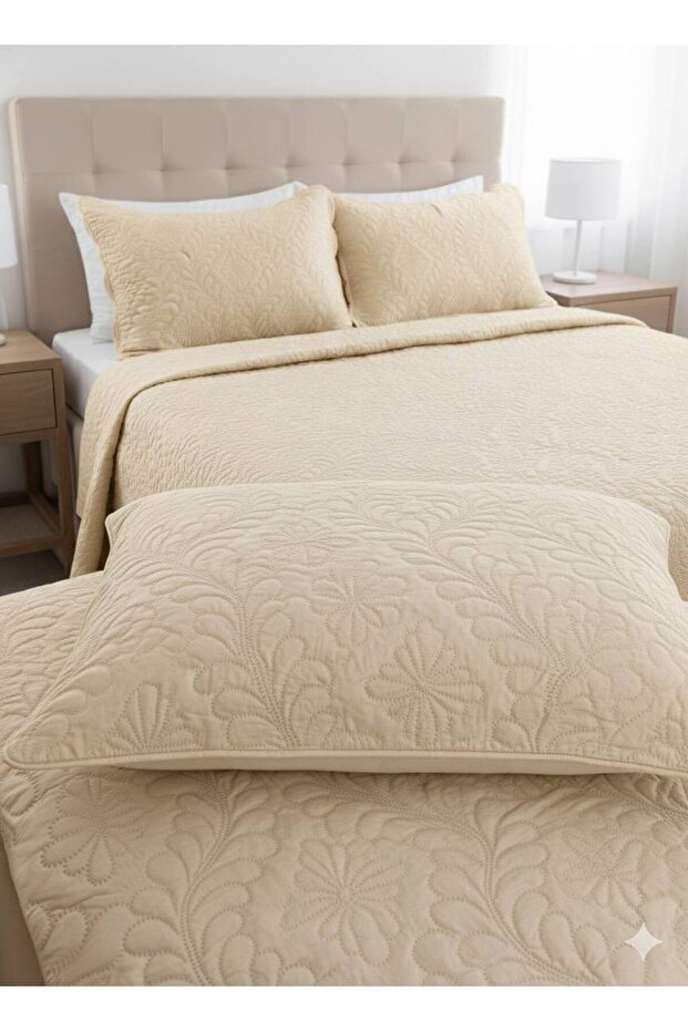 ULTRASONİK KAPİTONELİ ÇİFT KİŞİLİK YATAK ÖRTÜSÜ (2 ADET 60X80 YASTIK KILIFI DAHİL) - 2