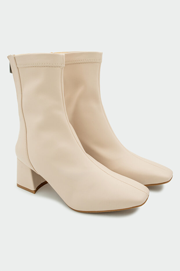 Dixi Ekru Mat Küt Burun Streç Kadın Bot - 3
