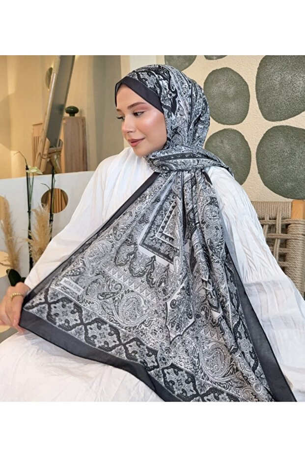 Mineleşarp Retro Pattern Soft Scarf - 2