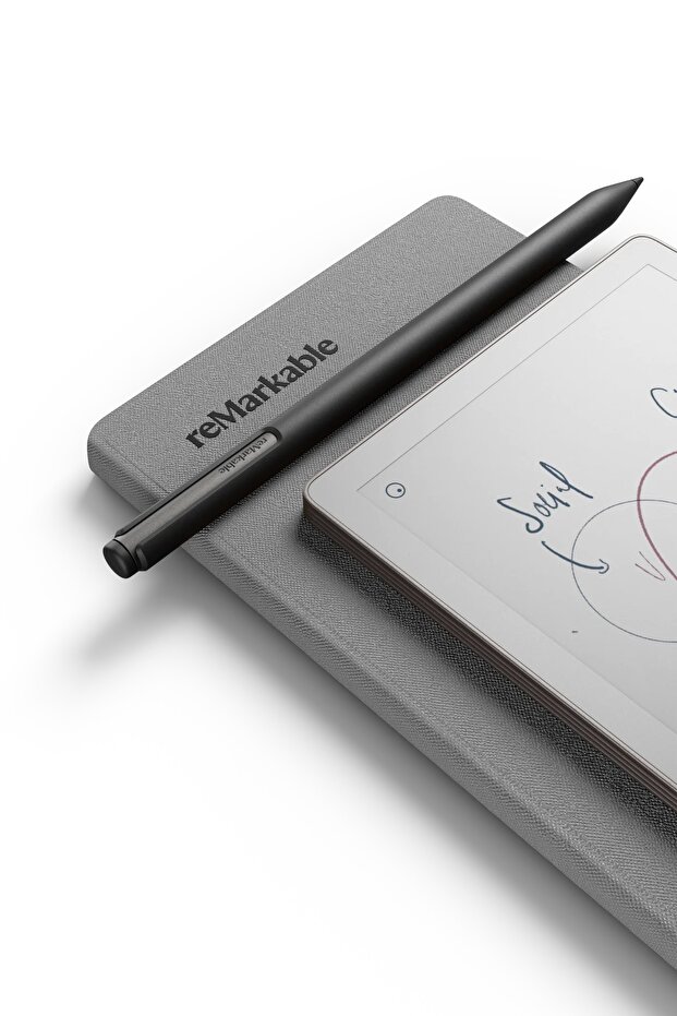 Paper Pro Move + Marker Plus Kalem + Polimer Dokuma Gri Kılıf - 1