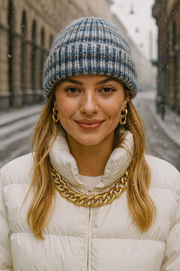 Navy Blue Corduroy Women's Beret