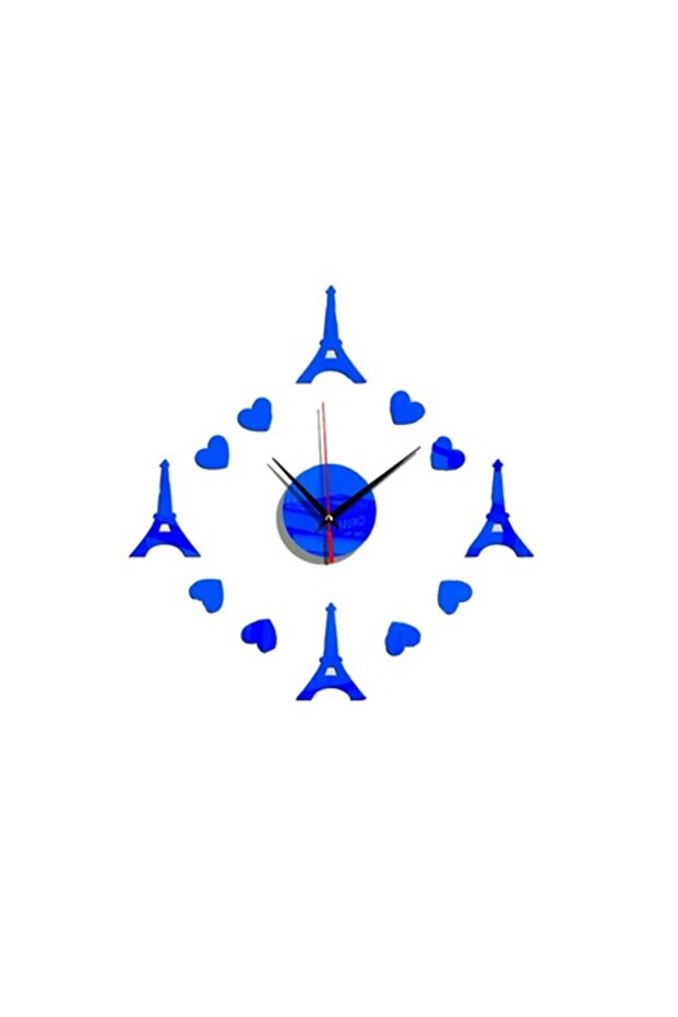 Decorative Wall Clock - Eiffel Tower Acrylic Mirror, 40 cm