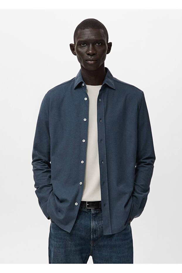 %100 pamuklu slim fit gömlek - 1