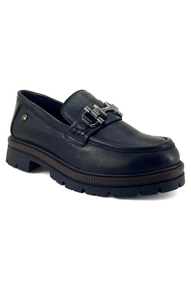 3195 Genuine Leather Casual Women's Shoes-Black
