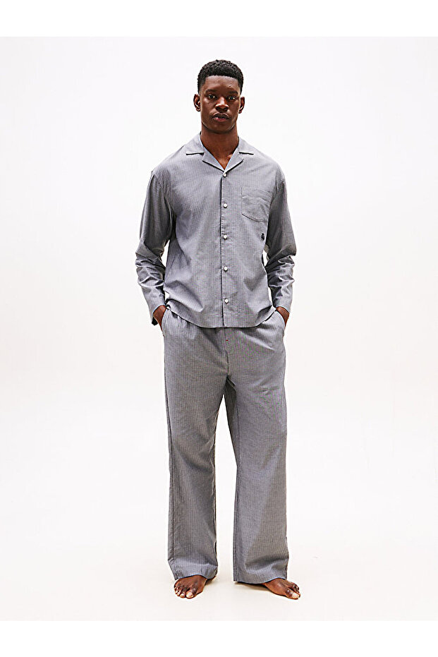 erkek herringbone pijama set - 1
