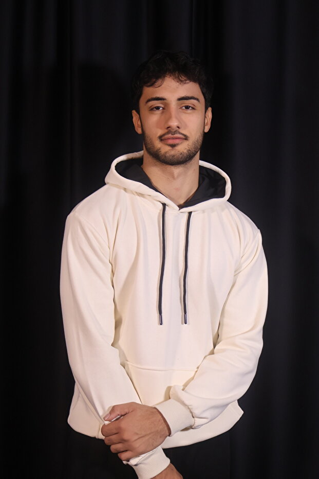 MERİNS KAPÜŞONLU BASIC SWEATSHIRT - 1